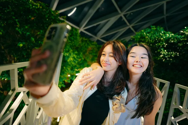 Students snapping photos